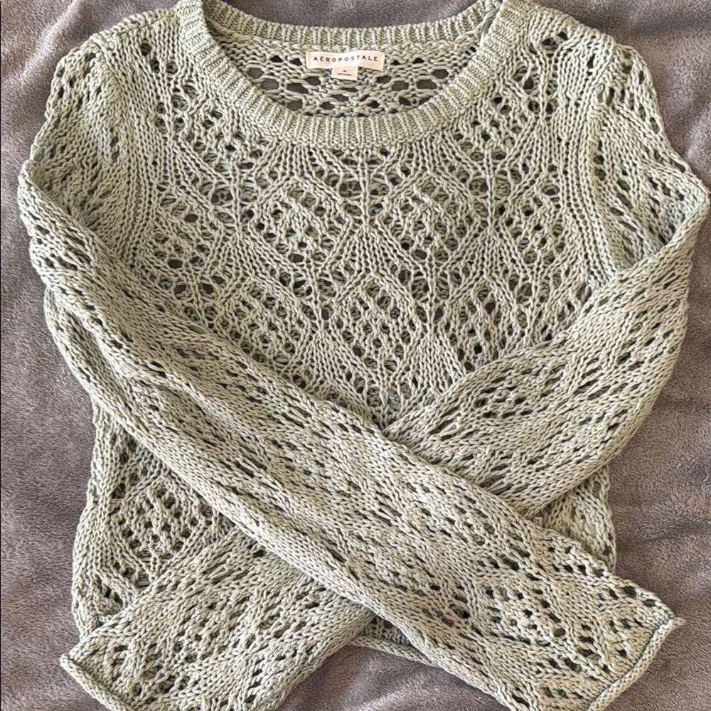 Aeropostale Women's Green Knit Sweater